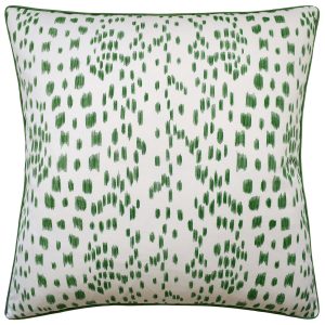 green patterned bedding accent pillow