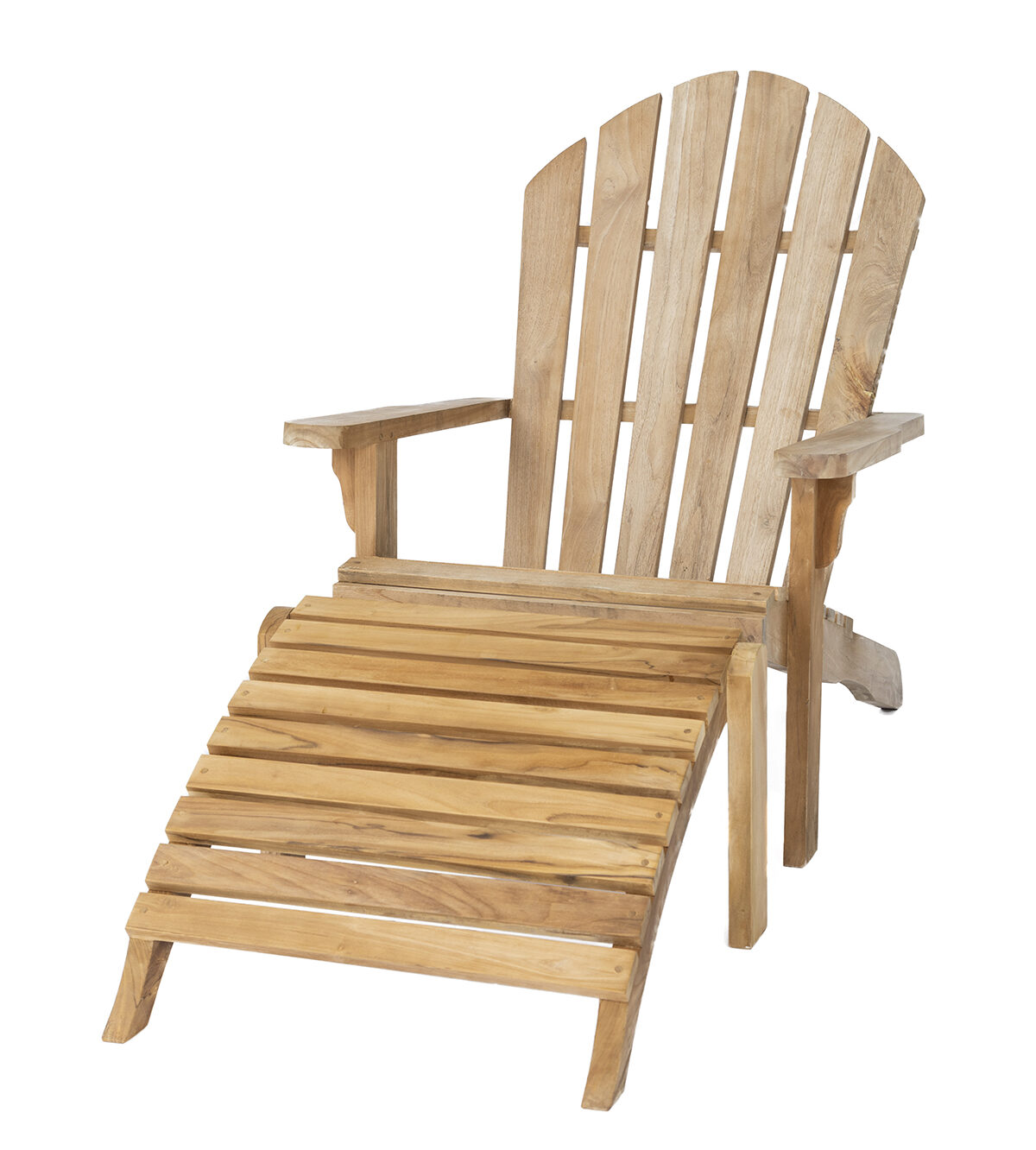 This Adirondack Chair with Stool is made of 100% Grade A Teak and can withstand the outdoor elements. Find your Charleston outdoor furniture at GDC Furniture stores