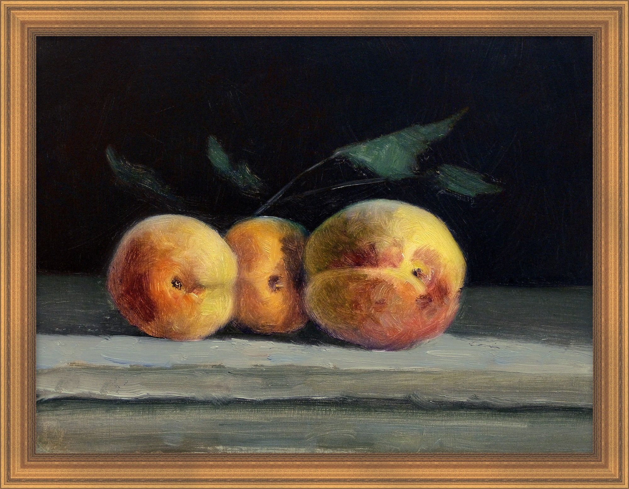 Painting of 3 peaches