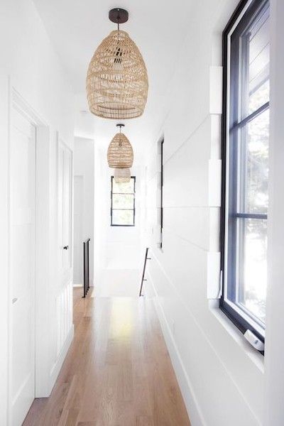 Hallway with ceiling lights