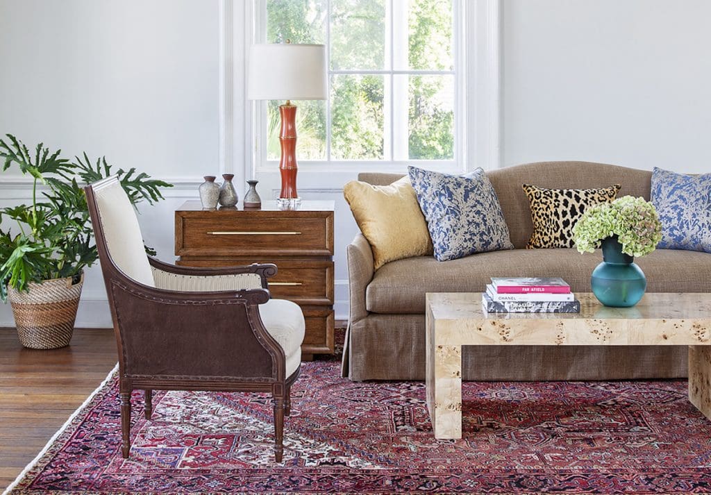 Patterned living room
