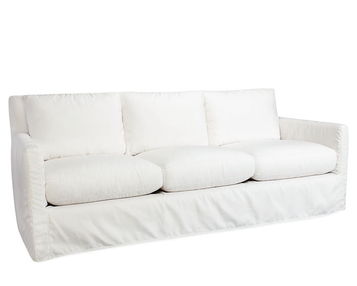 The Heron Outdoor Sofa comes in a neutral off-white for easy styling. With three seats and a classic silhouette, it is a staple piece of outdoor furniture. Charleston, SC residents can by it locally at GDC.
