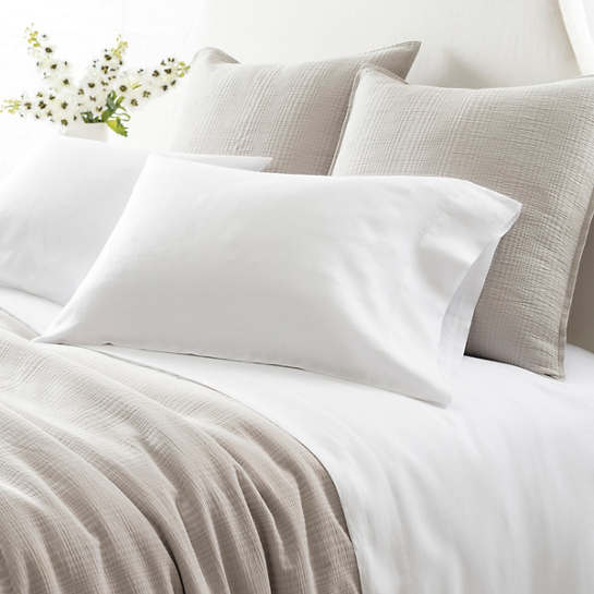 The Lush Linen Sheet Set in cool neutrals as a part of bedroom decor in West Ashley