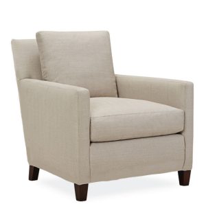 The Tanner Chair, available at Charleston furniture store GDC Furniture, features loose seat and back cushions and a simple, classic look.