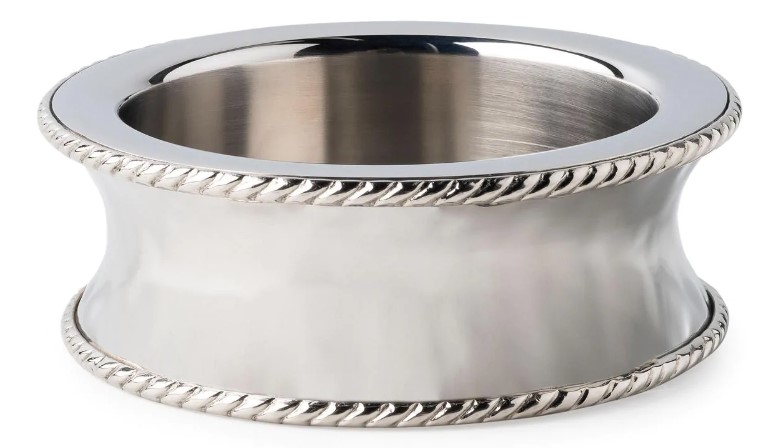 Graham Wine Coaster is handmade in hammered stainless steel and polished to brilliance.