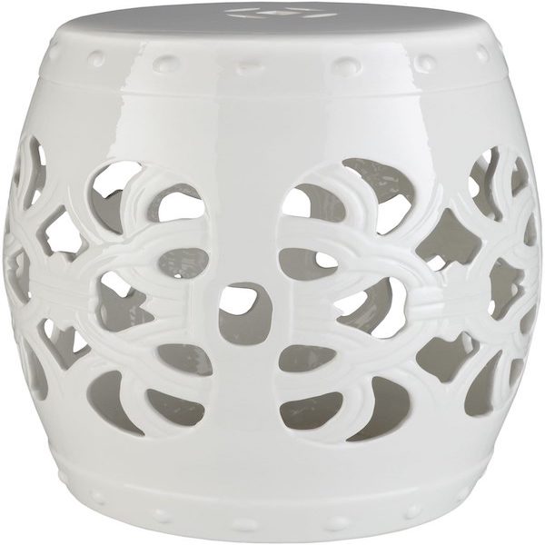 white garden stool