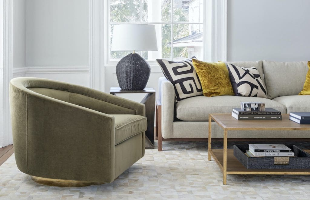 Modern Living Room with accent throw pillows
