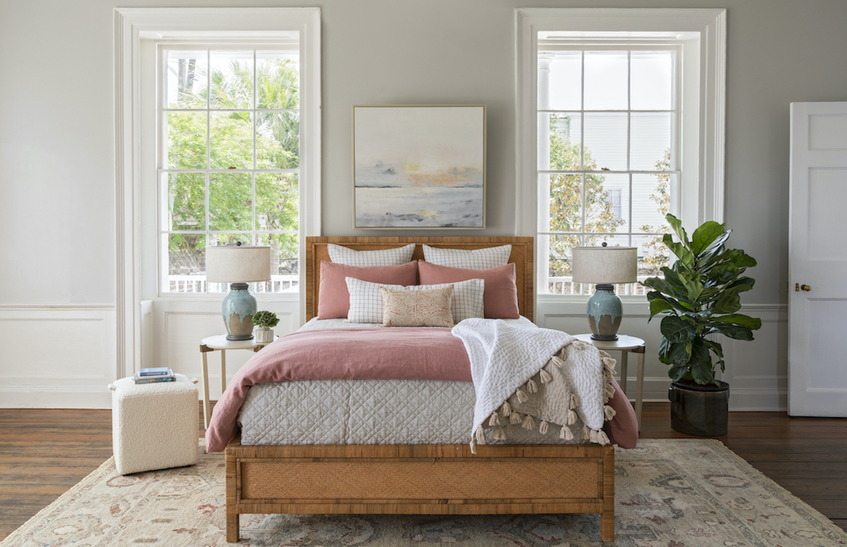 Bedroom with pink accents
