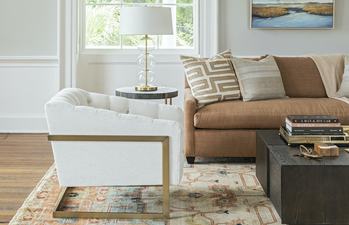 Living room with neutral decor