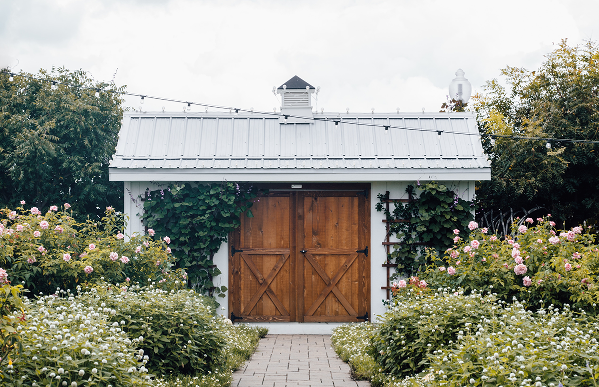 Shed with greenery