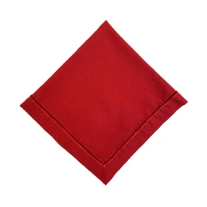 holiday/ruby red napkins with velvet ribbon trim