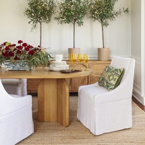 sanibel natural jute rug styled with a fun, summer interior