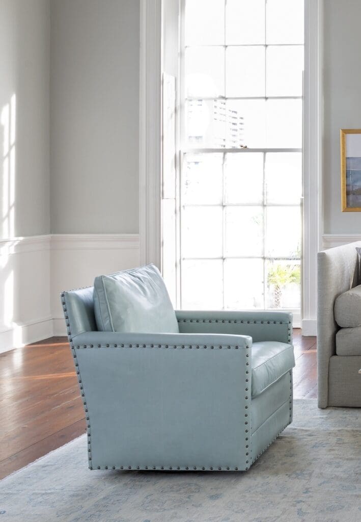 Pastel blue accent chair