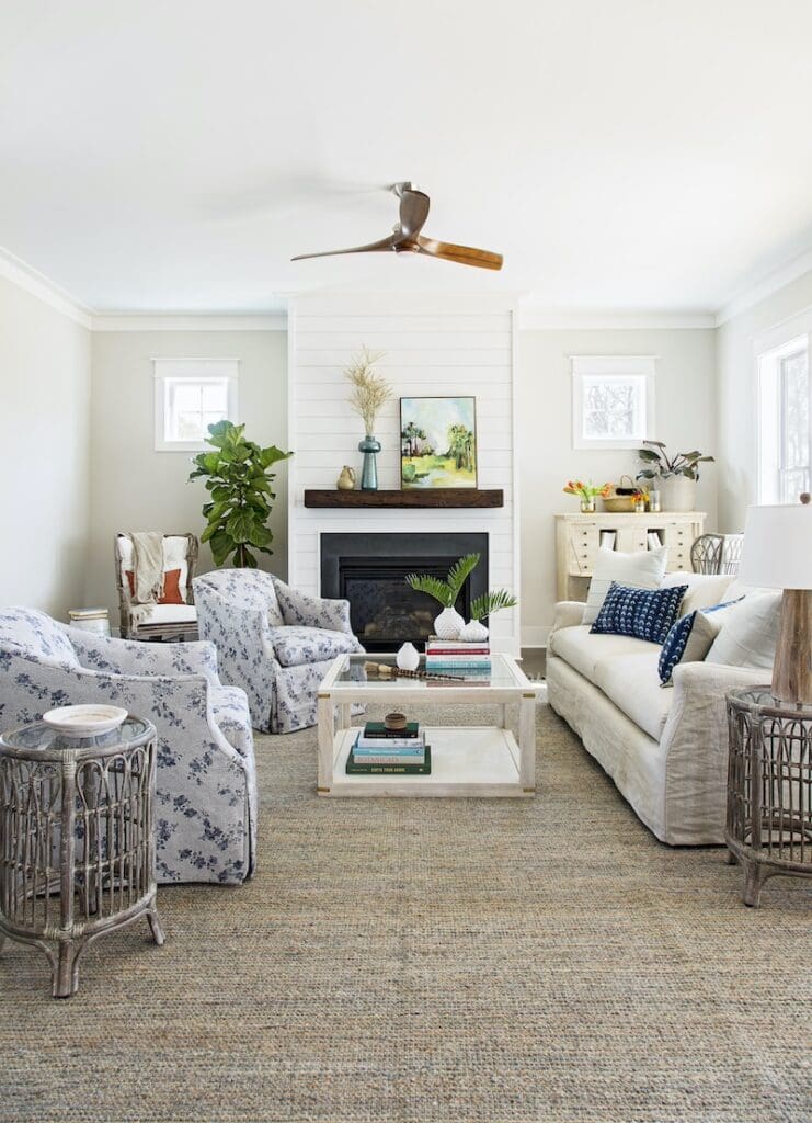Coastal living room design