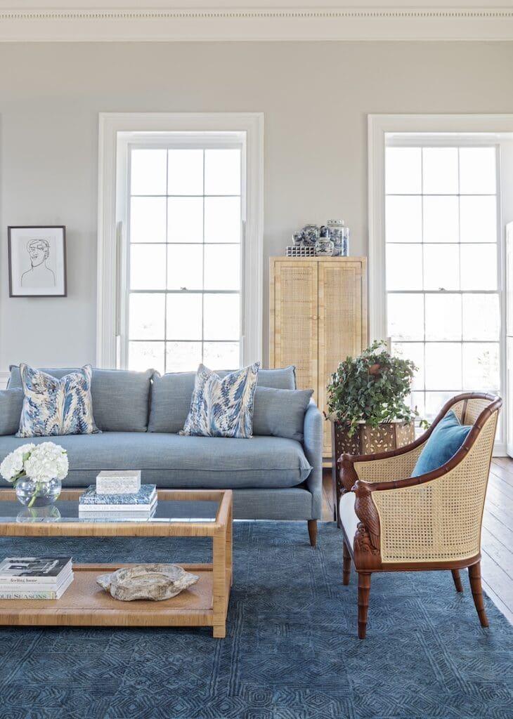 Southern home blue living room