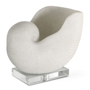 Nautilus shell sculpture from a Mt Pleasant furniture stores decorative object collection that has Charleston home decor and tabletop pieces