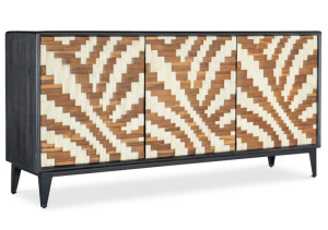 black, natural, and creme entwined credenza