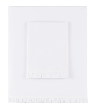 white ruffle bedding