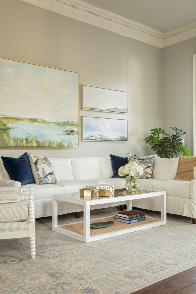 Coastal painting gallery wall