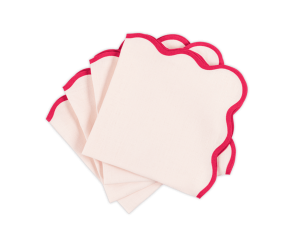 Pink scallop edge napkins