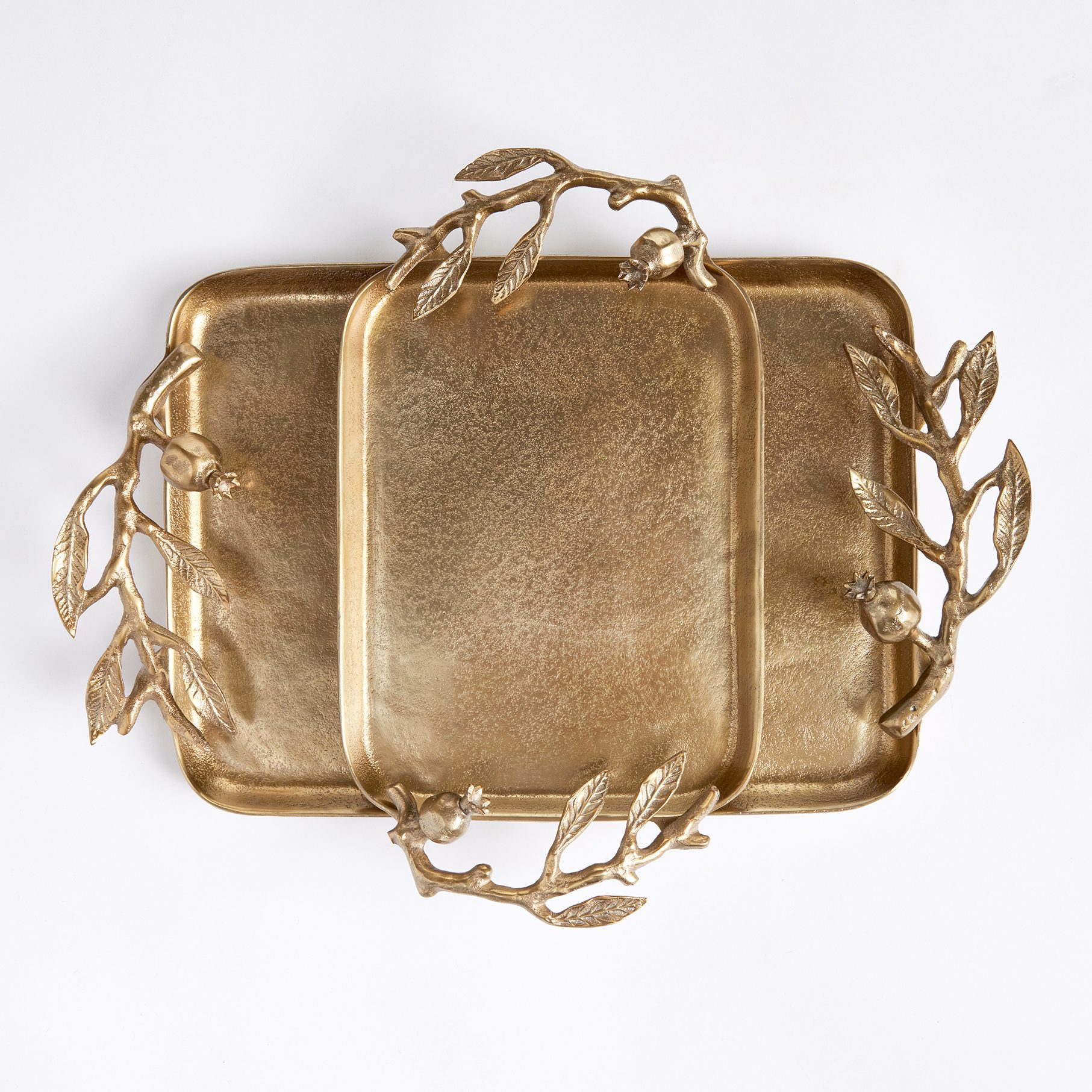 Pomegranate Branch Trays, Set of 2