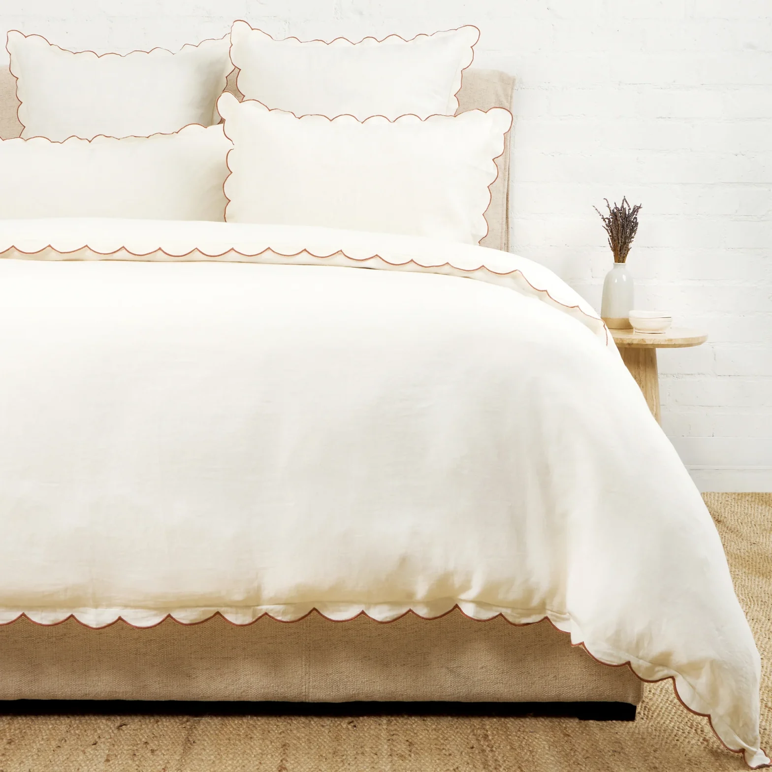 scalloped bedding blankets and bedding accent pillows