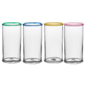 set of four nell highball glass in four colors