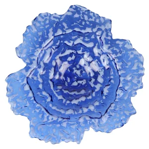 Ostrica glass blue centerpiece from a Charleston home decor store with decorative objects and tabletop pieces