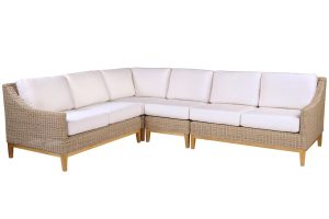 Frances outdoor sectional furniture pieces from a Kiawah Island furniture store that specialized in custom seating and Charleston home decor