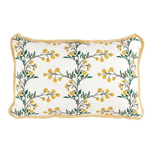 Blackberry Lumbar pillow is the perfect interior design feature with layered greenery, natural textures, and curated furnishings at GDC Home furniture store in Charleston