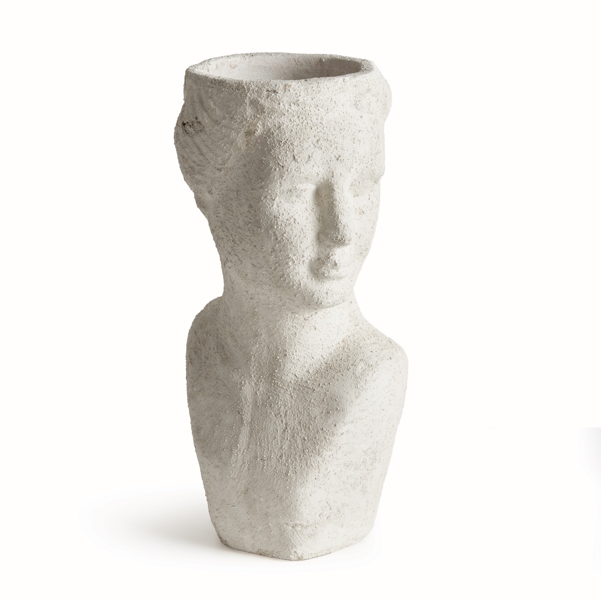 Weathered Garden Female Bust Planter combines elevated vintage home décor and classic furnishings styled at GDC Home furniture store in Charleston, SC