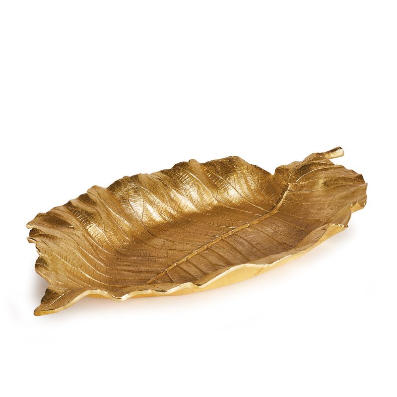 Alegra Grand Leaf tray perfect for serving or styling tabletop décor in Mount Pleasant homes.