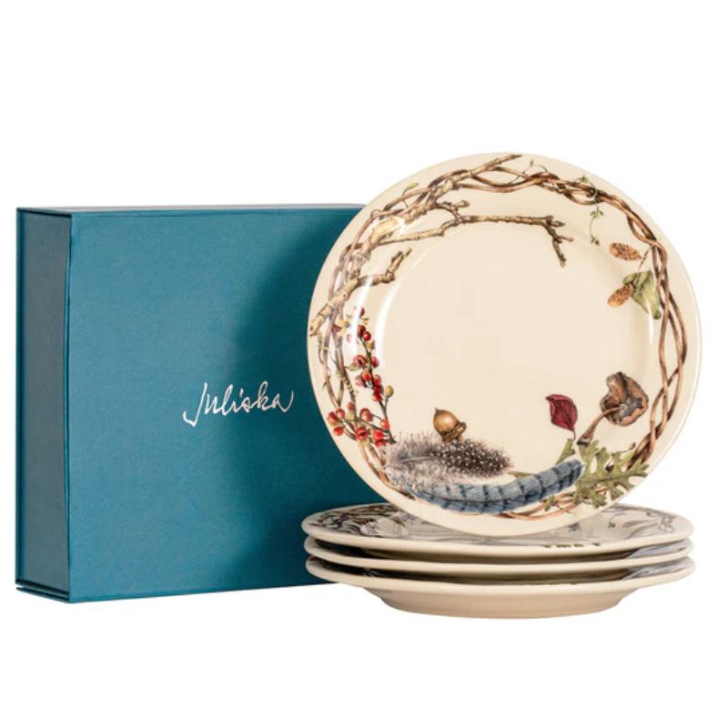 Forest Walk set of 4 Party Plates, featured in Charleston, SC tabletop styles for elegant dining.