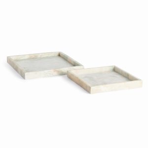 Johanna Square Marble Trays, Set of 2