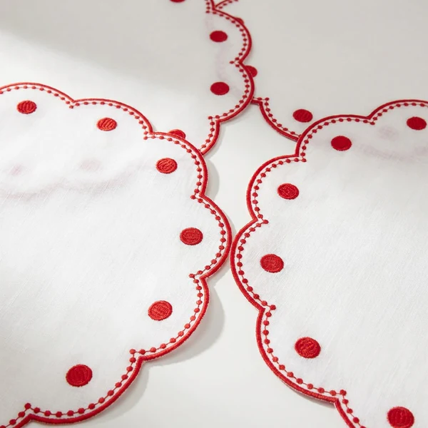 Tessuti Round Placemat with Dots, Set of 4 - Image 2