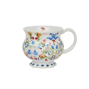 whimsical floral design in a teacup-like shape