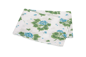 Floral geranium sheets with large-scale blooms on a white background