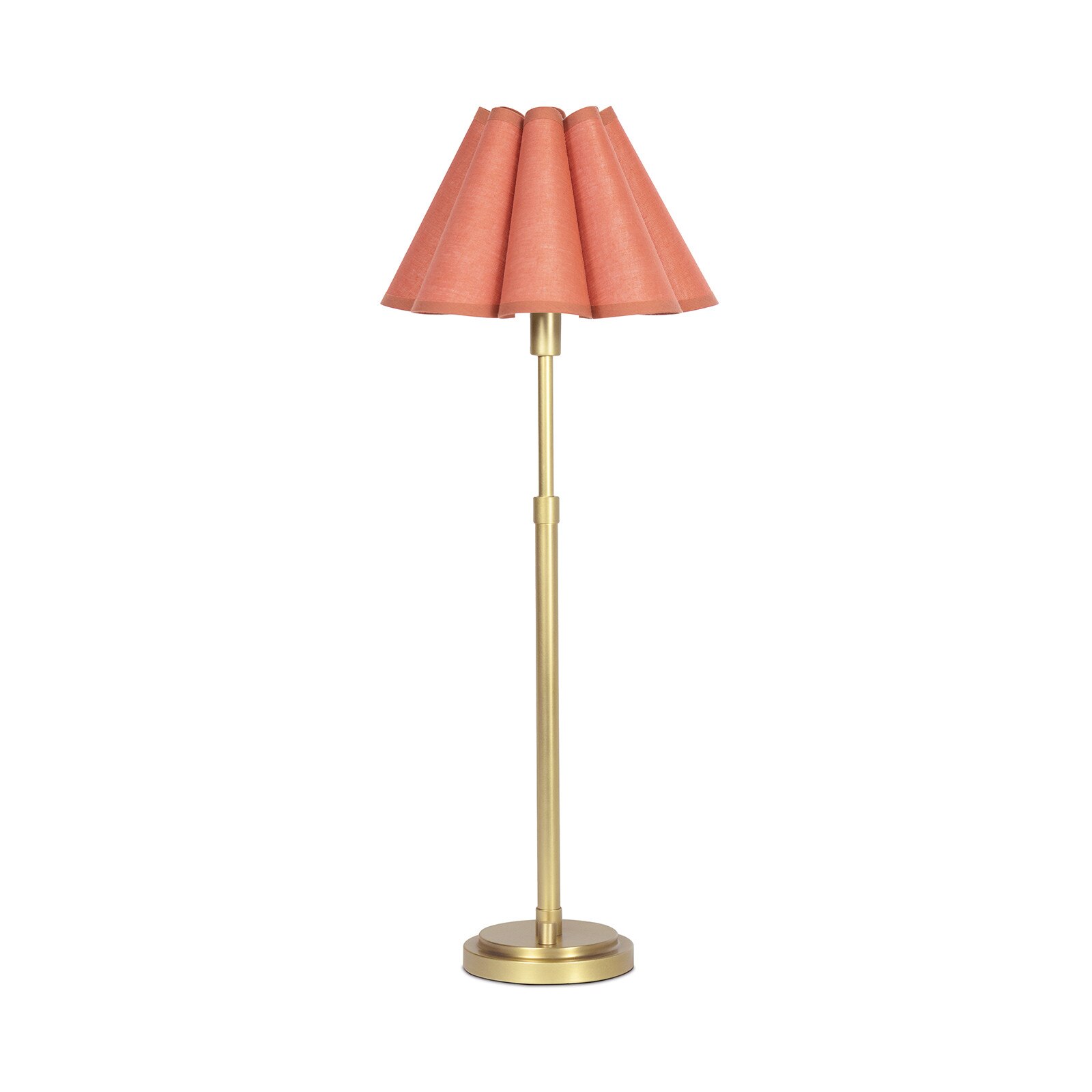 antique brass buffet lamp with wild poppy scalloped shade