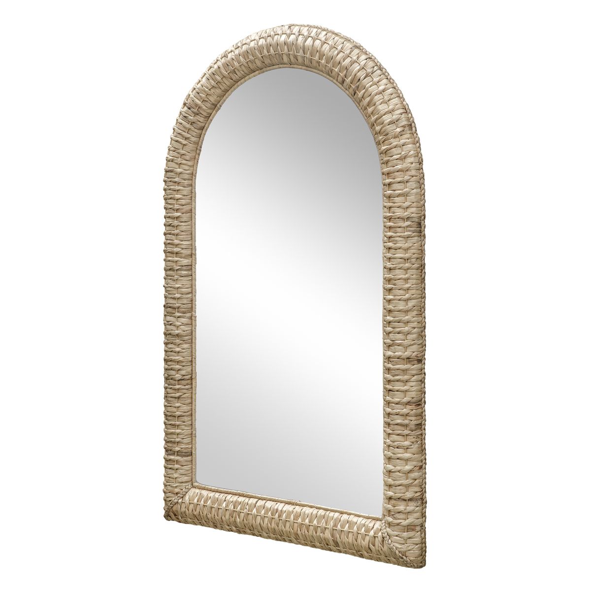 arched mirror, twisted natural seagrass, sold by GDC Home in Charleston, SC