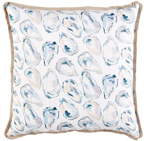 Decorative pillow with oysters pattern. Sold by GDC Home in Charleston, SC