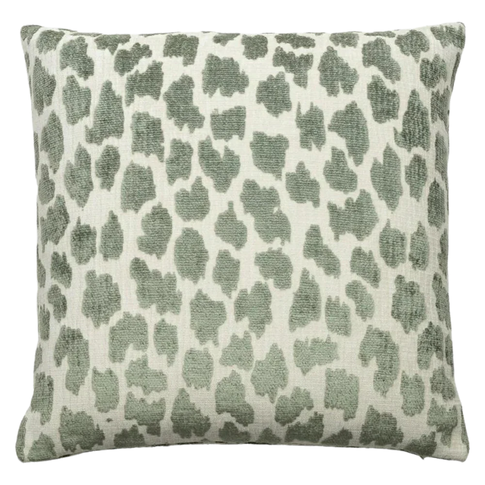 light sage green chenille animal print decorative pillow