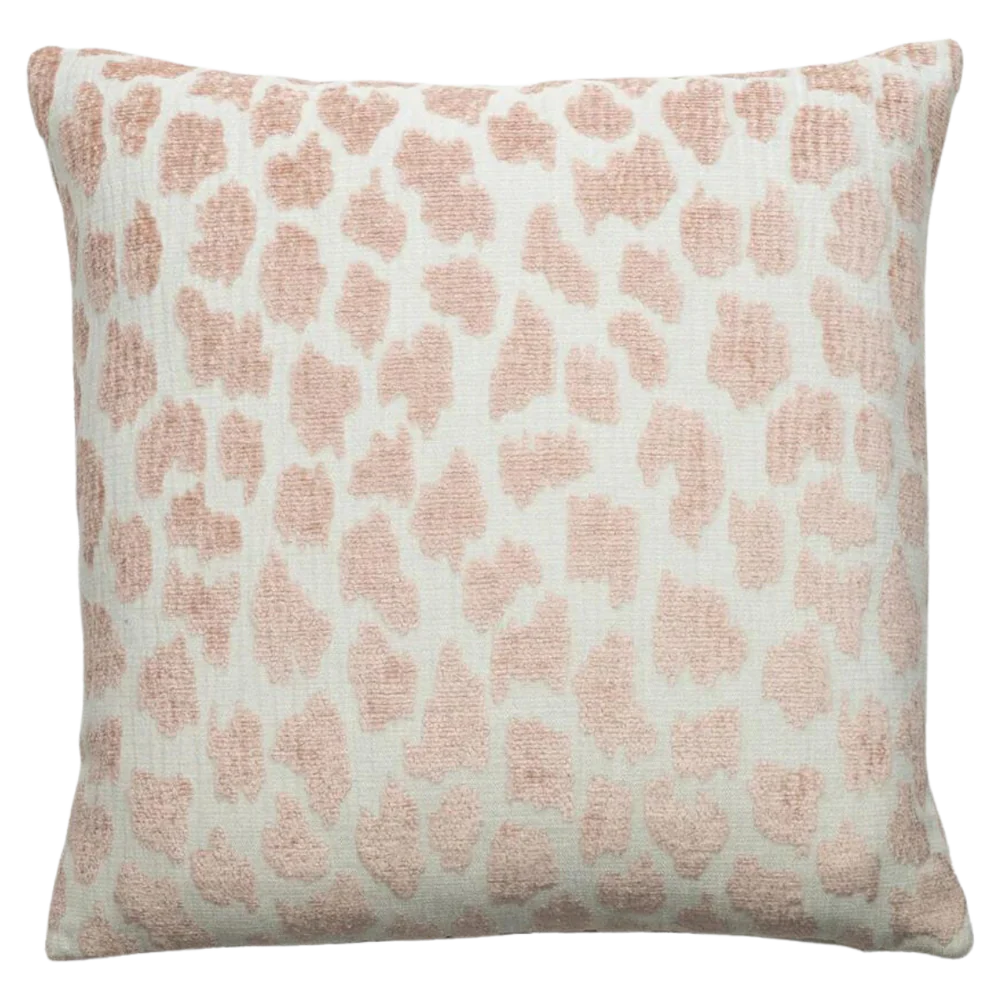 light pink chenille animal print decorative pillow