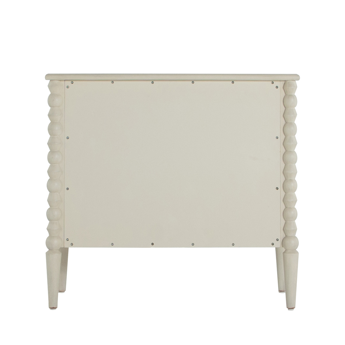 back view unfinished of low profile three drawer dresser