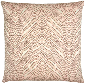 woven chevron ripple pattern decorative pillow in shades of blush and orange