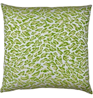 abstract animal print outdoor decoratove pillow in vibrant green tones