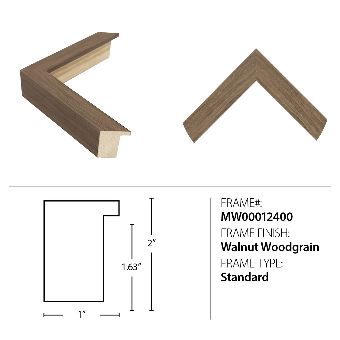 detail of a walnut woodgrain frame