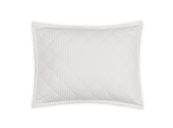 quilted sham in natural seersucker