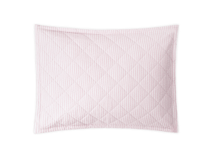 quilted sham in pink seersucker