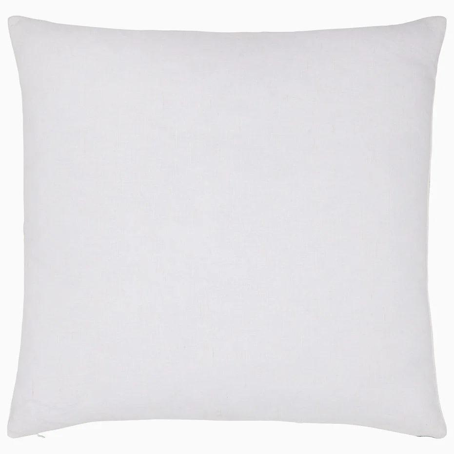 plain white back of decorative pillow