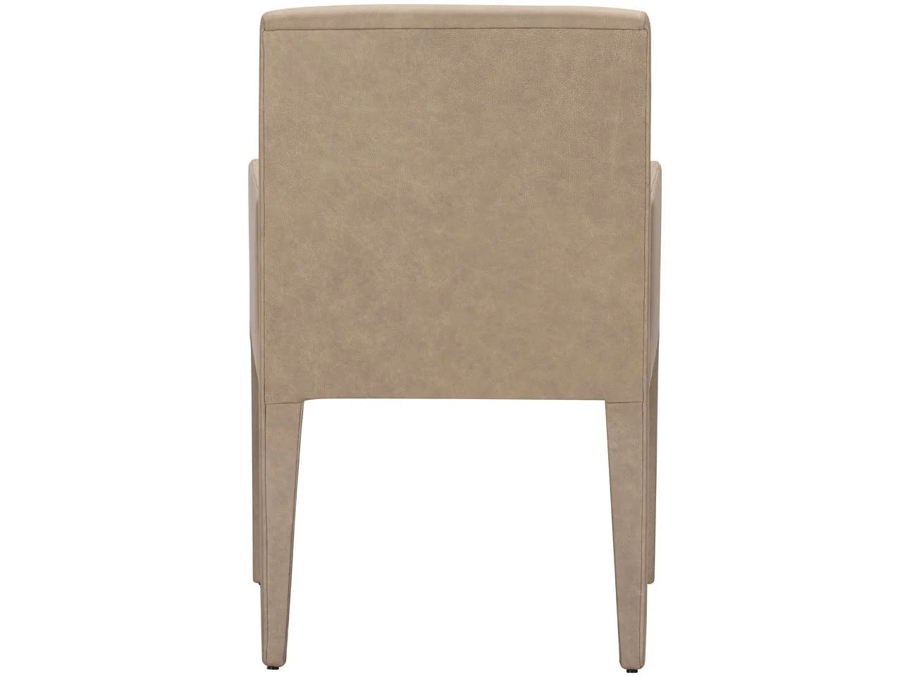 back view of arm chair in light brown leather
